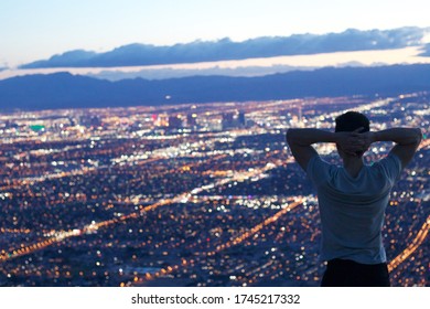 Las Vegas Night View From Frenchman Mountain