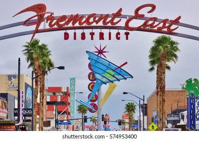 LAS VEGAS, NV -10 APR 2016- The Neon Boneyard Park Is An Outdoor Museum Displaying Old Retired Signs From Las Vegas Hotels And Casinos.