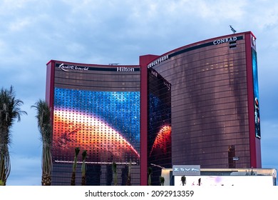 Las Vegas, NV - Dec 13, 2021: Conrad Las Vegas At Resorts World