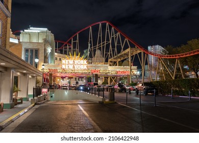 Las Vegas, NV - December 30 2021: New York New York Hotel Entrance In Las Vegas 