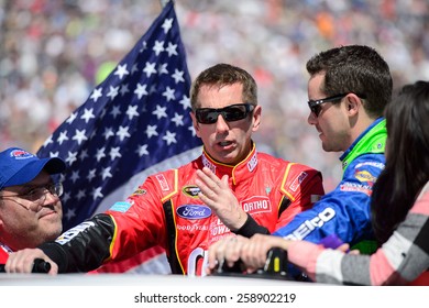 LAS VEGAS, NV - March 08: Greg Biffle In Discussion With Casey Mears At The NASCAR Sprint Kobalt 400 Race At Las Vegas Motor Speedway On March 08, 2015