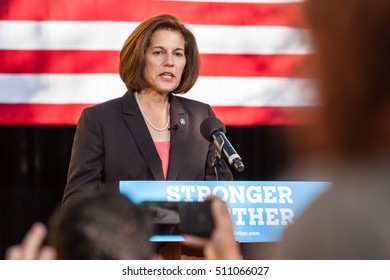 LAS VEGAS, NV - November 6, 2016: Catherine Cortez Masto Campaigns For Democratic Party At CSN.