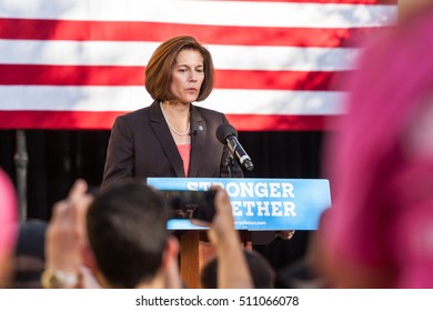 LAS VEGAS, NV - November 6, 2016: Catherine Cortez Masto Campaigns For Democratic Party At CSN.