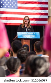 LAS VEGAS, NV - November 6, 2016: Amber Tamblyn Campaigns For Democratic Party At CSN. Vertical Photo.