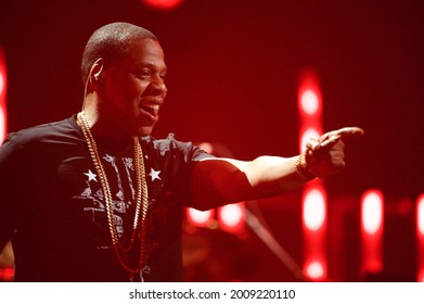 Las Vegas, NV, USA: September 23, 2011 - Jay-Z performs at the inaugural iHeartRadio Music Festival at the MGM Grand Garden Arena.