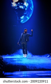 Las Vegas, NV, USA: September 24, 2011 - Usher performs at the inaugural iHeartRadio Music Festival at the MGM Grand Garden Arena.