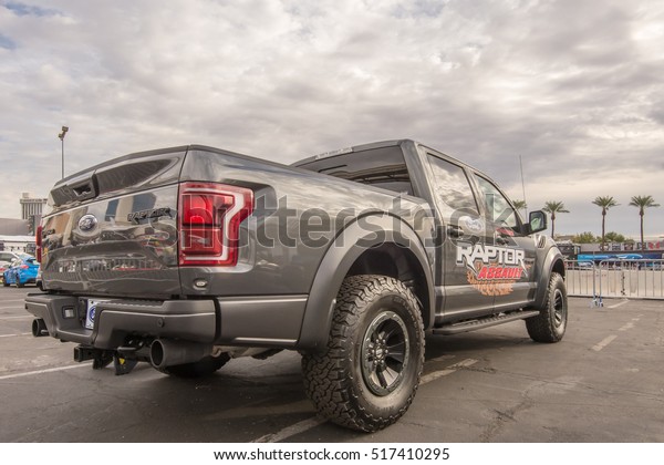 LAS\
VEGAS, NV/USA - NOVEMBER 1, 2016:  Ford F-150 Assault Raptor truck\
at the Specialty Equipment Market Association (SEMA) 50th\
Anniversary auto trade show. Booth: Ford\
Performance