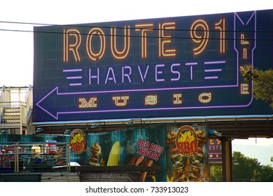 LAS VEGAS - OCT 07 ,2017 : The Route 91 HARVEST Live Venue After The Shoot Incident On The Las Vegas Strip