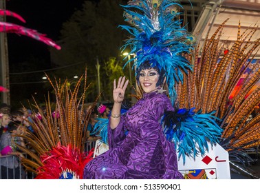 LAS VEGAS - OCT 21 : An Unidentified Participant At The Annual Las Vegas Gay Pride Night Parade On October 21 , 2016