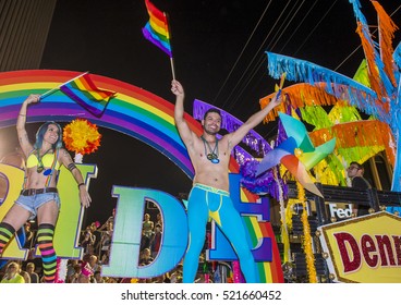 LAS VEGAS - OCT 21 : An Unidentified Participants At The Annual Las Vegas Gay Pride Night Parade On October 21 , 2016