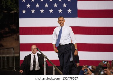 LAS VEGAS - OCTOBER 24: Barack Obama at a campaign rally at Doolittle Park on October 24, 2012 in Las Vegas, Nevada