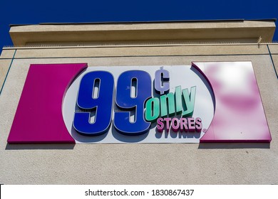 Las Vegas, SEP 30, 2020 - Sunny Exterior View Of The Sign Of 99 Cents Only Stores