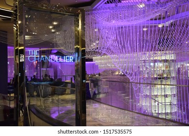 Las Vegas, September 2019 - The Chandelier Lounge Bar At Cosmopolitan Resort & Casino In Las Vegas