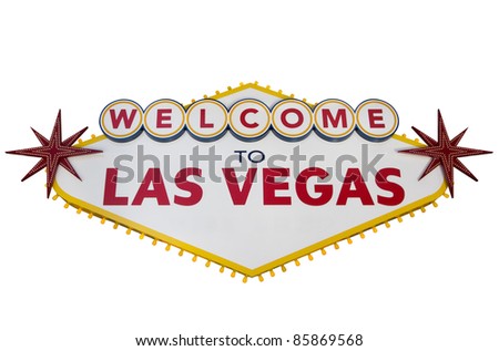 Las Vegas Sign Isolated on White