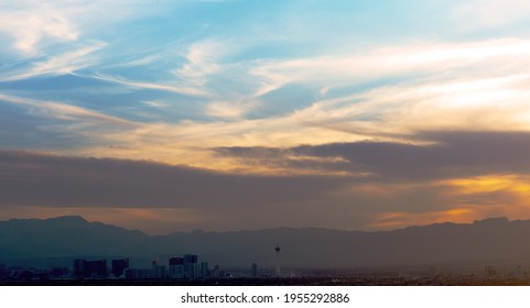 Las Vegas Skyline Sunset On Frenchman Mountain