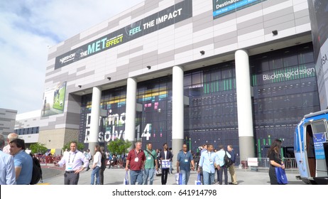 Las Vegas, USA - April 2017: NAB Show Las Vegas Convention Center Exterior Facade Entrance Photo. National Association Of Broadcasters.