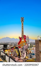 Las Vegas, USA - March 10, 2019: Old Hard Rock Cafe Sign At Gibson Guitar  In The Neon Museum Las Vegas, USA.