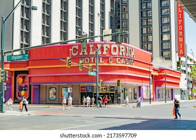 Las Vegas, USA - May 25, 2022: California Hotel And Casino At Ogden Street Near Freemont Street In The Old Part Of Las Vegas.