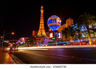 Las Vegas, USA - Monday, June 6, 2016 - View Of Las Vegas Street At Night