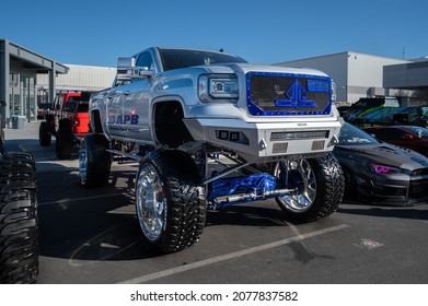 Las Vegas, USA - November 4, 2021: Biggest Pickup Truck showcased at the SEMA Show.
