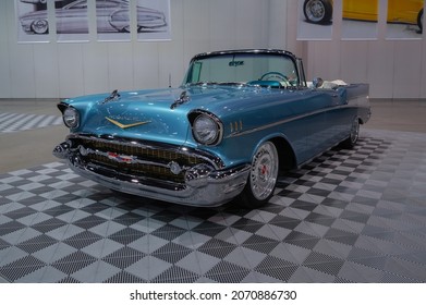 Las Vegas, USA - November 5, 2021: 1957 Chevrolet Bel Air Restomod  by Chip Foose showcased at the SEMA Show.