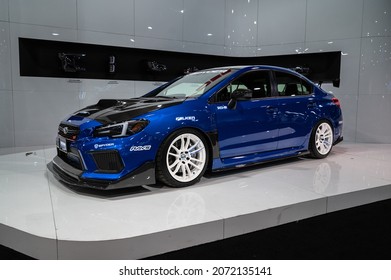 Las Vegas,  USA - November 5, 2021: Subaru WRX STI showcased at the SEMA Show