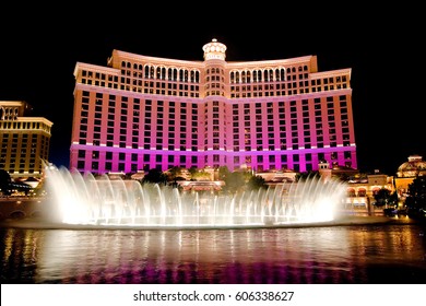 Las Vegas, USA, October 28, 2006. Bellagio Hotel At Night.