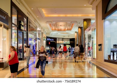 LAS VEGAS, USA - SEP 21, 2017: Interior Of The Forum Shops, A Shopping Mall Connected To Caesars Palace On The Las Vegas Strip In Las Vegas, Nevada