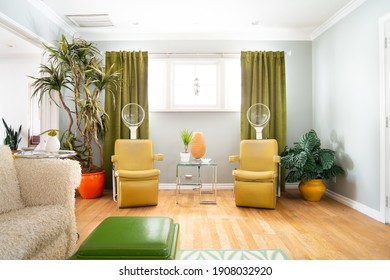 Las Vegas vintage seventies style home interior design decoration. - Shutterstock ID 1908032920