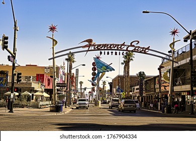 Las Vegas,NV/USA - Sep 12, 2018 : View Of The Fremont Street Experience In Las Vegas. The Fremont Street Experience Is A Pedestrian Mall And Attraction In Downtown Las Vegas.