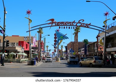 Las Vegas,NV/USA - Sep 12, 2018 : View Of The Fremont Street Experience In Las Vegas. The Fremont Street Experience Is A Pedestrian Mall And Attraction In Downtown Las Vegas.