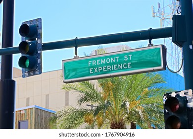 Las Vegas,NV/USA - Sep 12, 2018 : View Of The Fremont Street Sign In Las Vegas. The Fremont Street Experience Is A Pedestrian Mall And Attraction In Downtown Las Vegas.