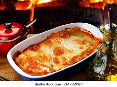 Lasagna Baked In A Wood Oven