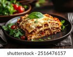 Lasagna with Basil and Fresh Salad