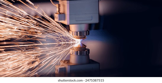 Laser cut engraving, Metallurgy milling plasma cutting of metal CNC. Concept background modern industrial technology banner. - Powered by Shutterstock