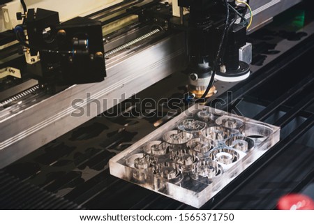 Laser cutting machine high performance acrylic.Letters from acrylic thick sheets by laser.