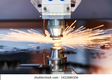 Laser Cutting. Metal Machining With Sparks