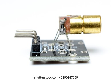 Laser diode with pins , electronics component, robotics, iot, arduino.