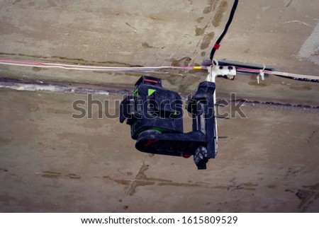 laser level on the ceiling.Laser level tool. Installing of Stretch Ceiling.