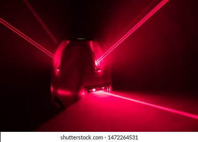 Laser Level Tool Red Light Beams, Abstract Background