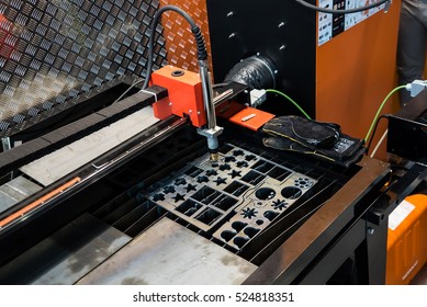 Laser Metal Sheet Cutting Machine Close Up Processing