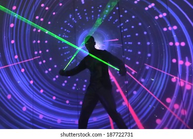 Laser Show In The Discotheque