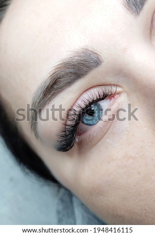 lash extensions macro eye top view 