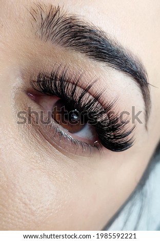 lash extensions macro eye top view 