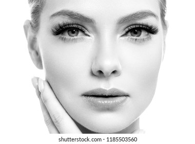 Lashes Eyes Eyelashes Woman Closeup Monchrome Beauty Face Skin