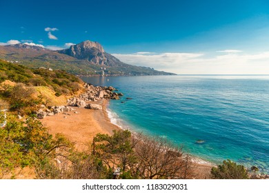 Laspi Bay, Crimea Seascape In Autumn