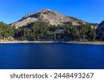 Lassen Peak seen from lake helen in Lassen Volcanic National Park : California, USA