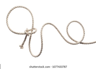 Lasso Wavy Rope, Isolated On White Background