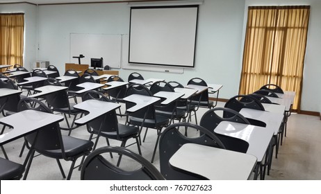 lassroom education background empty school class lecture room interior view, no teacher nor student