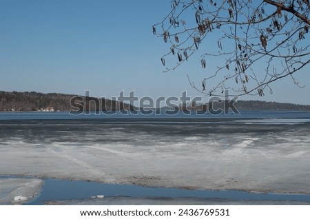 the last ice on the lake in spring